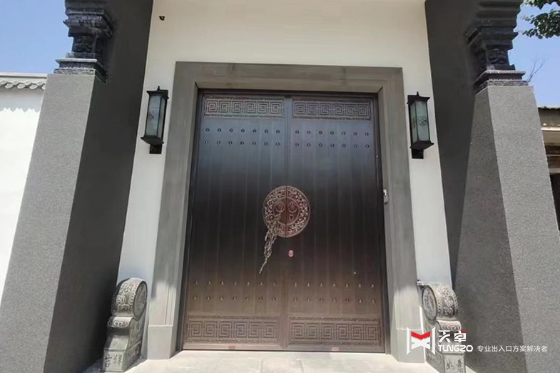 寶雞扶風(fēng)中式自建房對(duì)開(kāi)庭院銅門